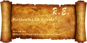 Rothschild Ernő névjegykártya